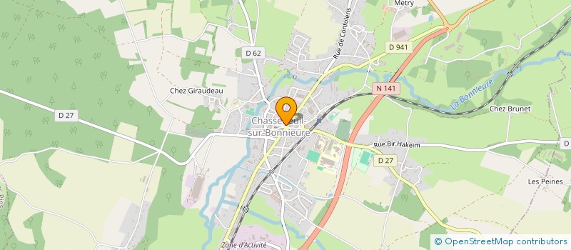 localisation de l'entreprise ASSOCIATION DES COMMERCANTS, ARTISANS ET INDUSTRIELS DE LA COMMUNE DE CHASSENEUIL à CHASSENEUIL-SUR-BONNIEURE