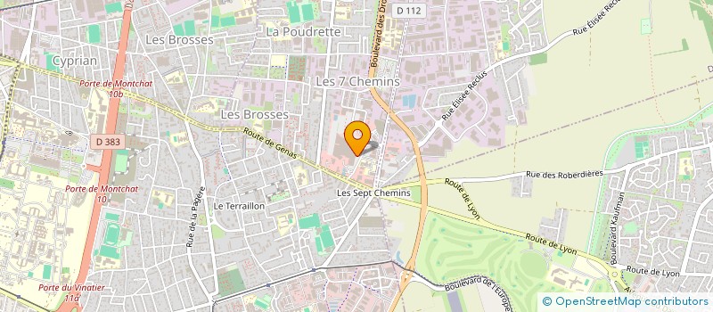 localisation de l'entreprise ASSOCIATION DES COMMERCANTS DU CENTRE COMMERCIAL LES SEPT CHEMINS  VAULX-EN-VELIN