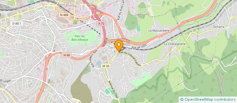 localisation de l'entreprise ASSOCIATION DES COMMERCANTS ET ARTISANS DE TERRE NOIRE  SAINT-ETIENNE