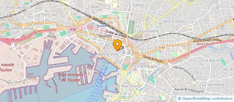 localisation de l'entreprise ASSOCIATION DES COMMERCANTS ET ARTISANS DES HALLES DE TOULON  TOULON