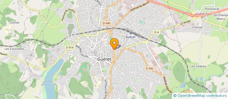 localisation de l'entreprise ASSOCIATION DES COMMUNS à GUERET