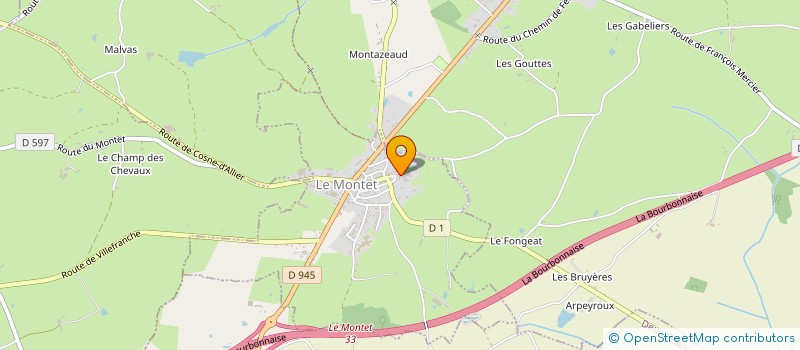 localisation de l'entreprise ASSOCIATION DES CONSCRITS DE LE MONTET  LE MONTET