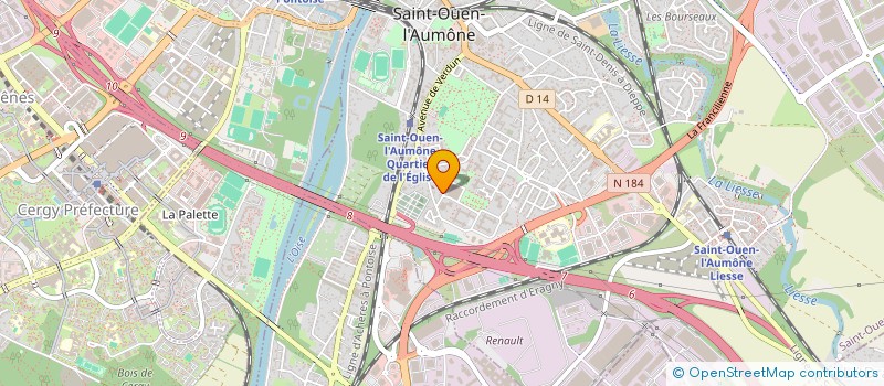 localisation de l'entreprise ASSOCIATION DES COPROPRIETAIRES COTE JARDIN SAINT OUEN L'AUMONE (ACCJ/SOA)  SAINT-OUEN-L'AUMONE