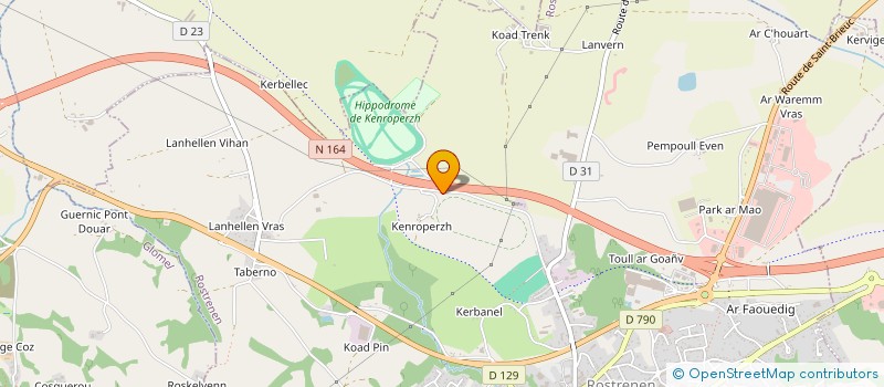 localisation de l'entreprise ASSOCIATION DES COURSES HIPPIQUES DE ROSTRENEN  ROSTRENEN