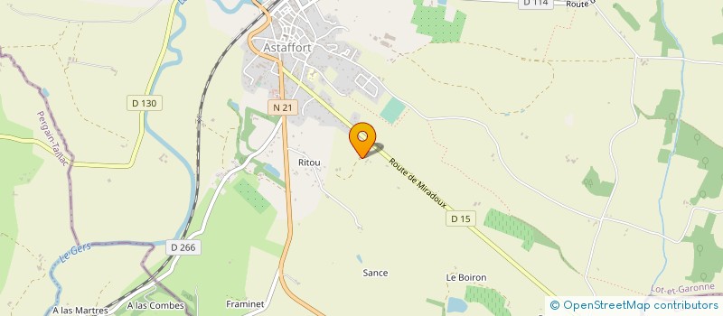 localisation de l'entreprise ASSOCIATION DES DONNEURS DE SANG BENEVOLES  D'ASTAFFORT à ASTAFFORT