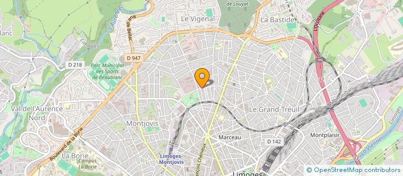 localisation de l'entreprise ASSOCIATION DES DONNEURS DE SANG BENEVOLES DE LA POSTE ET ORANGE DE LA HAUTE VIENNE à LIMOGES