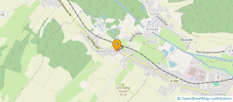 localisation de l'entreprise ASSOCIATION DES DONNEURS DE SANG BENEVOLES DE LA REGION D'HESDIN  BOUIN-PLUMOISON