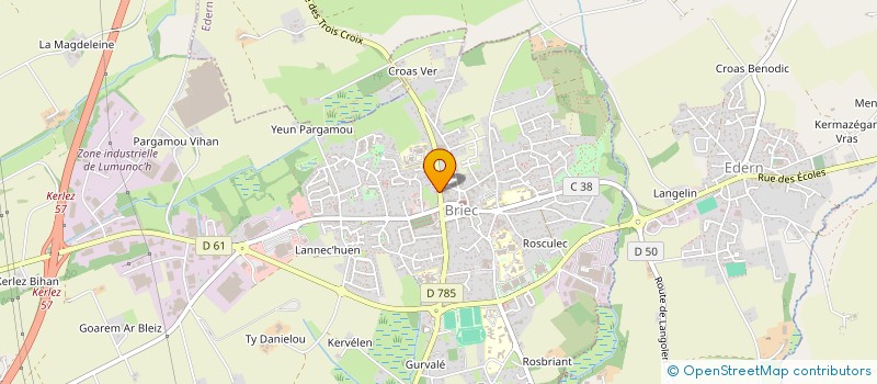 localisation de l'entreprise ASSOCIATION DES DONNEURS DE SANG BENEVOLES DU PAYS GLAZIK  BRIEC