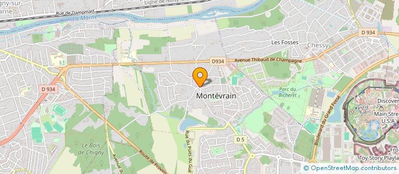 localisation de l'entreprise ASSOCIATION DES ECHANGES LINGUISTIQUES ET CULTURELS FRANCO CHINOIS  MONTEVRAIN