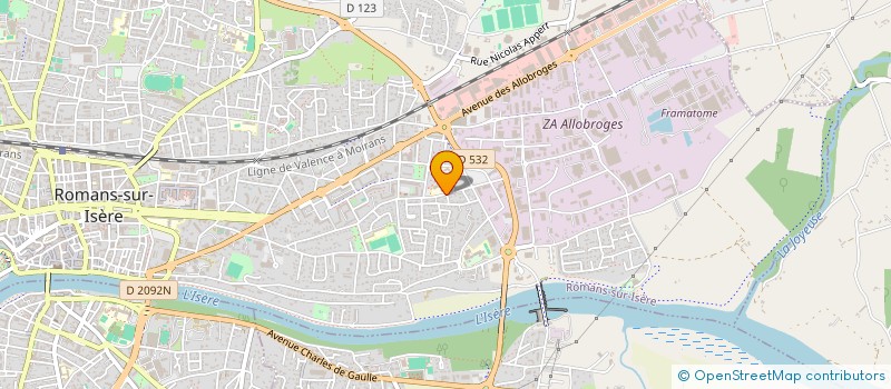 localisation de l'entreprise ASSOCIATION DES ECOLES DU REP DE ROMANS (A.E.R.E.P.)  ROMANS-SUR-ISERE