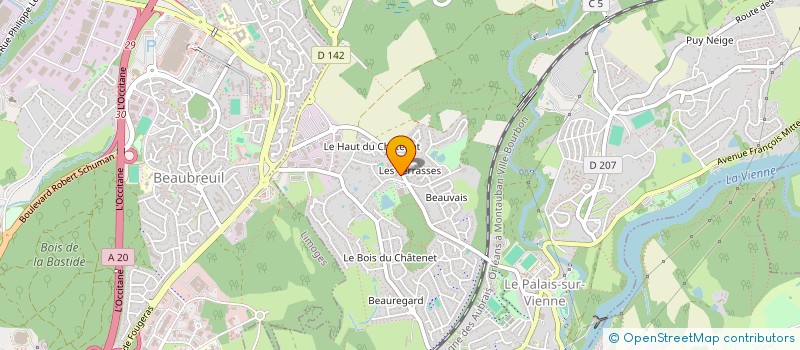 localisation de l'entreprise ASSOCIATION DES ECOLES JEAN GIRAUDOUX  LE PALAIS-SUR-VIENNE