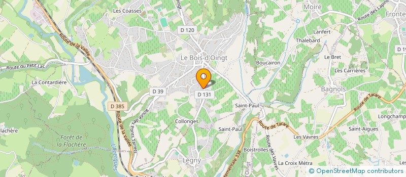localisation de l'entreprise ASSOCIATION DES ELEVES DE L'ACCROPOLE DU VAL D'OINGT  VAL D'OINGT