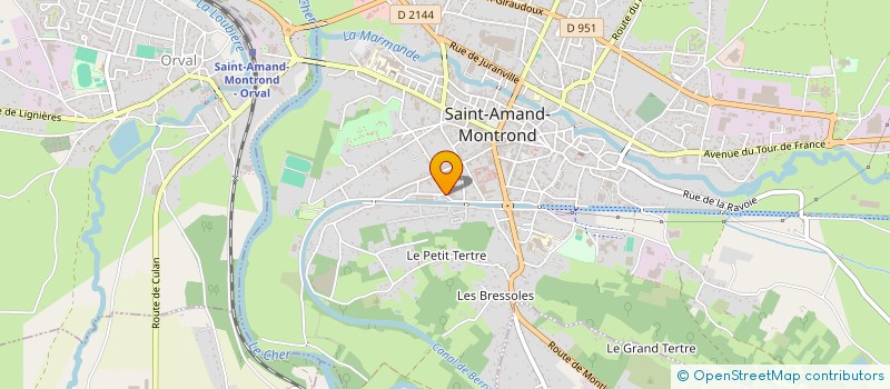 localisation de l'entreprise ASSOCIATION DES ELEVEURS CHAROLAIS DU CHER (AECC 18)  SAINT-AMAND-MONTROND