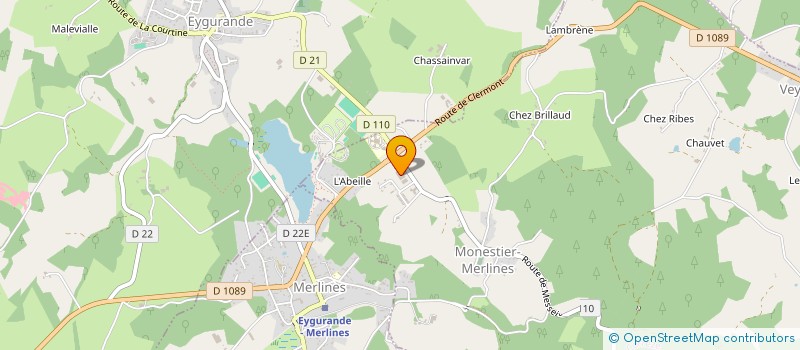 localisation de l'entreprise ASSOCIATION DES ELUS DU PAYS D'EYGURANDE  MONESTIER-MERLINES