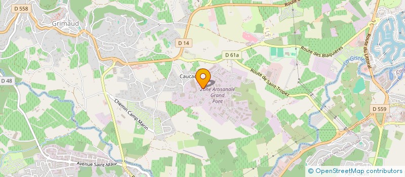 localisation de l'entreprise ASSOCIATION DES ENTREPRISES DU PARC D'ACTIVITE DU GRAND PONT à GRIMAUD