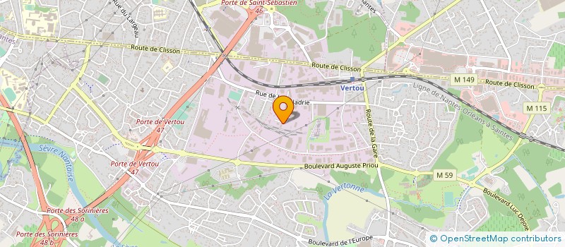 localisation de l'entreprise ASSOCIATION DES ETABLISSEMENTS ET SERVICES PERSONNES HANDICAPEES - 44 à VERTOU