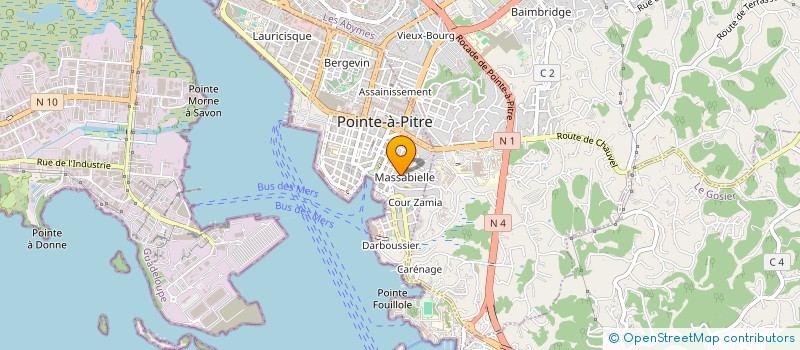 localisation de l'entreprise ASSOCIATION DES ETUDIANTS DE FOUILLOLE à POINTE A PITRE