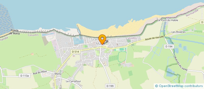 localisation de l'entreprise ASSOCIATION DES FAMILLES DE COMMANDOS DE LA FRANCE LIBRE - COMMANDO KIEFFER  GRANDCAMP-MAISY