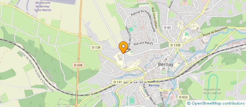 localisation de l'entreprise ASSOCIATION DES FAMILLES DES RESIDENTS DE L'ETABLISSEMENT JACQUES DAVIEL à BERNAY