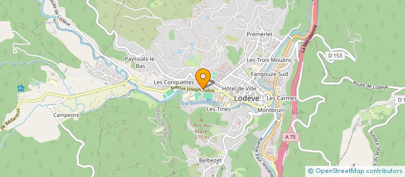 localisation de l'entreprise ASSOCIATION DES GARDES-PECHE PARTICULIERS DE L'HERAULT  LODEVE