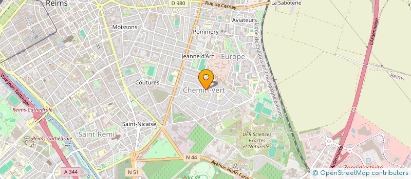 localisation de l'entreprise ASSOCIATION DES HABITANTS DU QUARTIER CHEMIN VERT  REIMS