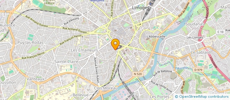 localisation de l'entreprise ASSOCIATION DES INDEPENDANTS DE PROGRES à LIMOGES