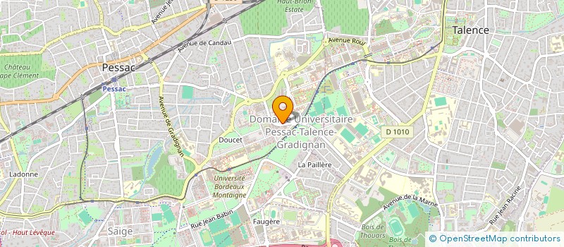 localisation de l'entreprise ASSOCIATION DES INGENIEURS DE L'ECOLE NATIONALE SUPERIEURE DE MATERIAUX, AGROALIMENTAIRE ET CHIMIE - ENSMAC ALUMNI à PESSAC