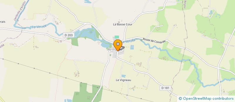 localisation de l'entreprise ASSOCIATION DES JARDINS DE LA VERZEE à OMBREE D'ANJOU