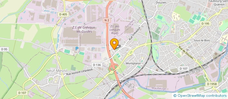 localisation de l'entreprise ASSOCIATION DES JARDINS DES GREVAUX  MAUBEUGE