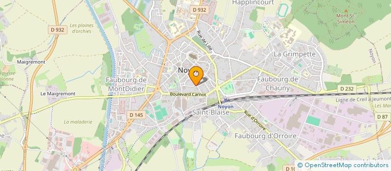 localisation de l'entreprise ASSOCIATION DES JARDINS FAMILIAUX DU QUARTIER DE BEAUSEJOUR A NOYON  NOYON