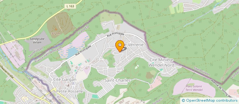 localisation de l'entreprise ASSOCIATION DES JARDINS OUVRIERS DE PETITE ROSSELLE WINTERHUBEL  PETITE-ROSSELLE