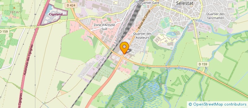 localisation de l'entreprise ASSOCIATION DES JARDINS OUVRIERS DE SELESTAT  SELESTAT