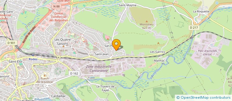 localisation de l'entreprise ASSOCIATION DES JARDINS OUVRIERS ET FAMILIAUX DE LA CROIX-GRANDE à ONET-LE-CHATEAU