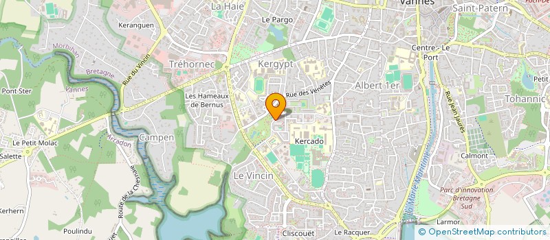 localisation de l'entreprise ASSOCIATION DES JEUNES DE KERCADO VANNES à VANNES