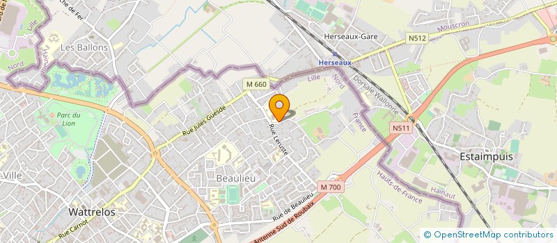 localisation de l'entreprise ASSOCIATION DES JEUNES DE LA BOUTILLERIE  WATTRELOS