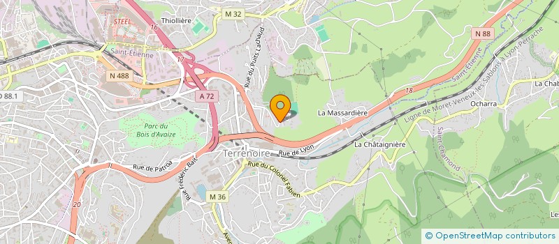 localisation de l'entreprise ASSOCIATION DES JEUNES DE TERRENOIRE à SAINT-ETIENNE