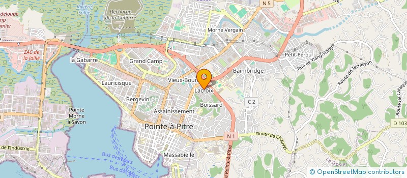 localisation de l'entreprise ASSOCIATION DES JEUNES DES QUARTIERS ABYMIENS  LES ABYMES