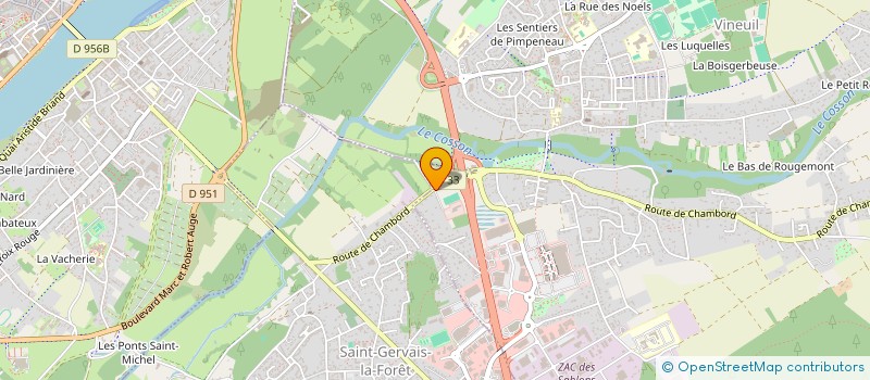 localisation de l'entreprise ASSOCIATION DES JEUNES SAPEURS POMPIERS DE BLOIS SUD  VINEUIL