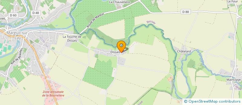 localisation de l'entreprise ASSOCIATION DES JEUNES SAPEURS POMPIERS DE MAREUIL SUR LAY DISSAIS  MAREUIL-SUR-LAY-DISSAIS