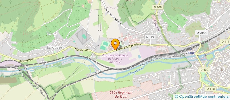 localisation de l'entreprise ASSOCIATION DES JEUNES SAPEURS-POMPIERS DES COTES DE TOUL  ECROUVES