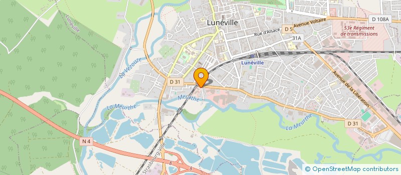 localisation de l'entreprise ASSOCIATION DES JEUNES SAPEURS POMPIERS DU BASSIN LUNEVILLOIS  LUNEVILLE