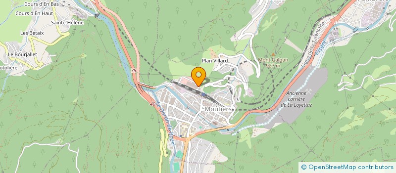 localisation de l'entreprise ASSOCIATION DES JEUNES SAPEURS-POMPIERS DU BASSIN OPERATIONNEL DE MOUTIER 3 VALLEES  MOUTIERS