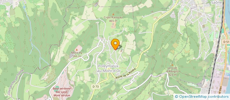 localisation de l'entreprise ASSOCIATION DES JEUNES SAPEURS POMPIERS DU MONT VERDUN  POLEYMIEUX-AU-MONT-D'OR