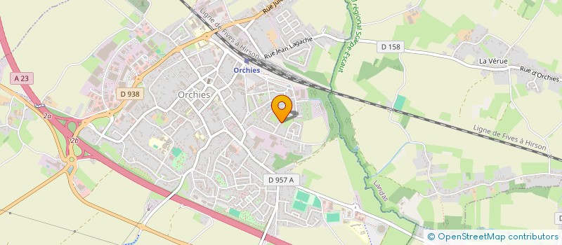 localisation de l'entreprise ASSOCIATION DES JEUNES TRAVAILLEURS ET ETUDIANTS  ORCHIES