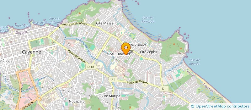 localisation de l'entreprise ASSOCIATION DES LOCATAIRES SIMKO DE LA ZAC HIBISCUS A CAYENNE  CAYENNE
