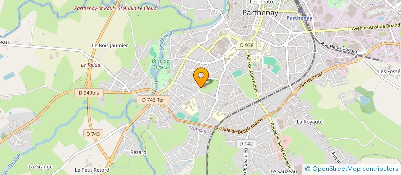 localisation de l'entreprise ASSOCIATION DES LUDOTHEQUES FRANCAISES NOUVELLE-AQUITAINE (A.L.F. NOUVELLE AQUITAINE)  PARTHENAY