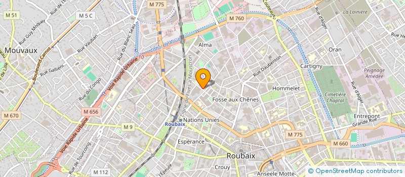 localisation de l'entreprise ASSOCIATION DES MAISONS DE L EMPLOI DU VERSANT NORD EST DE LA METROPOLE LILLOISE  ROUBAIX