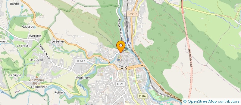 localisation de l'entreprise ASSOCIATION DES MEDECINS REGULATEURS DES SOINS NON PROGRAMMES DE L'ARIEGE (AMRSNP 09) à FOIX