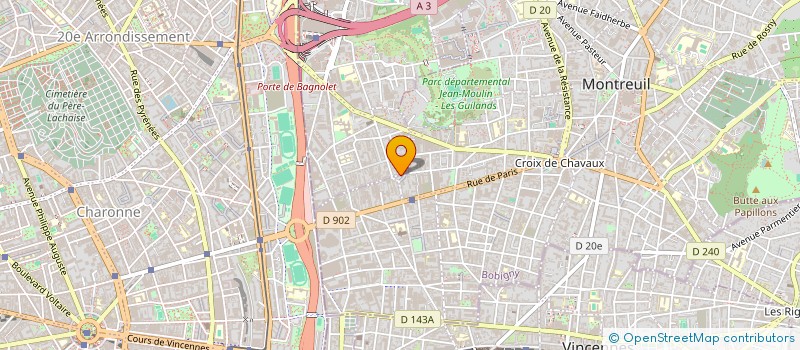 localisation de l'entreprise ASSOCIATION DES MENUISIERS ILE-DE-FRANCE à BAGNOLET