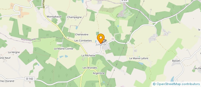 localisation de l'entreprise ASSOCIATION DES PARENTS D'ELEVES DE JUIGNAC ET DE BORS DE MONTMOREAU  JUIGNAC